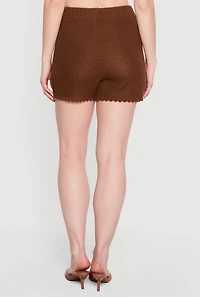 Drawstring Waist Crochet Shorts