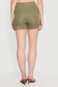 Drawstring Waist Crochet Shorts
