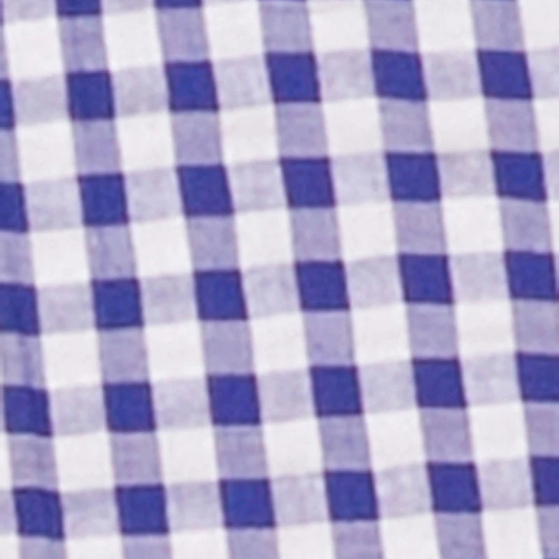 Madden Girl Gingham Peasant Top with Tie Front and Puff Sleeves