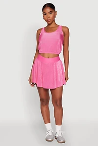 Almost Famous Plisse Lined Skater Skirt