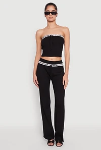 Almost Famous Lace Detail Wide Leg Pants