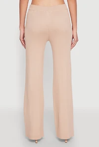 Womens Almost Famous Lace Detail Wide Leg Pants, Khaki, Size L