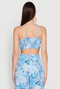 Womens Almost Famous Sleeveless V-Neck Crop Top for Going Out, Blue, Size S