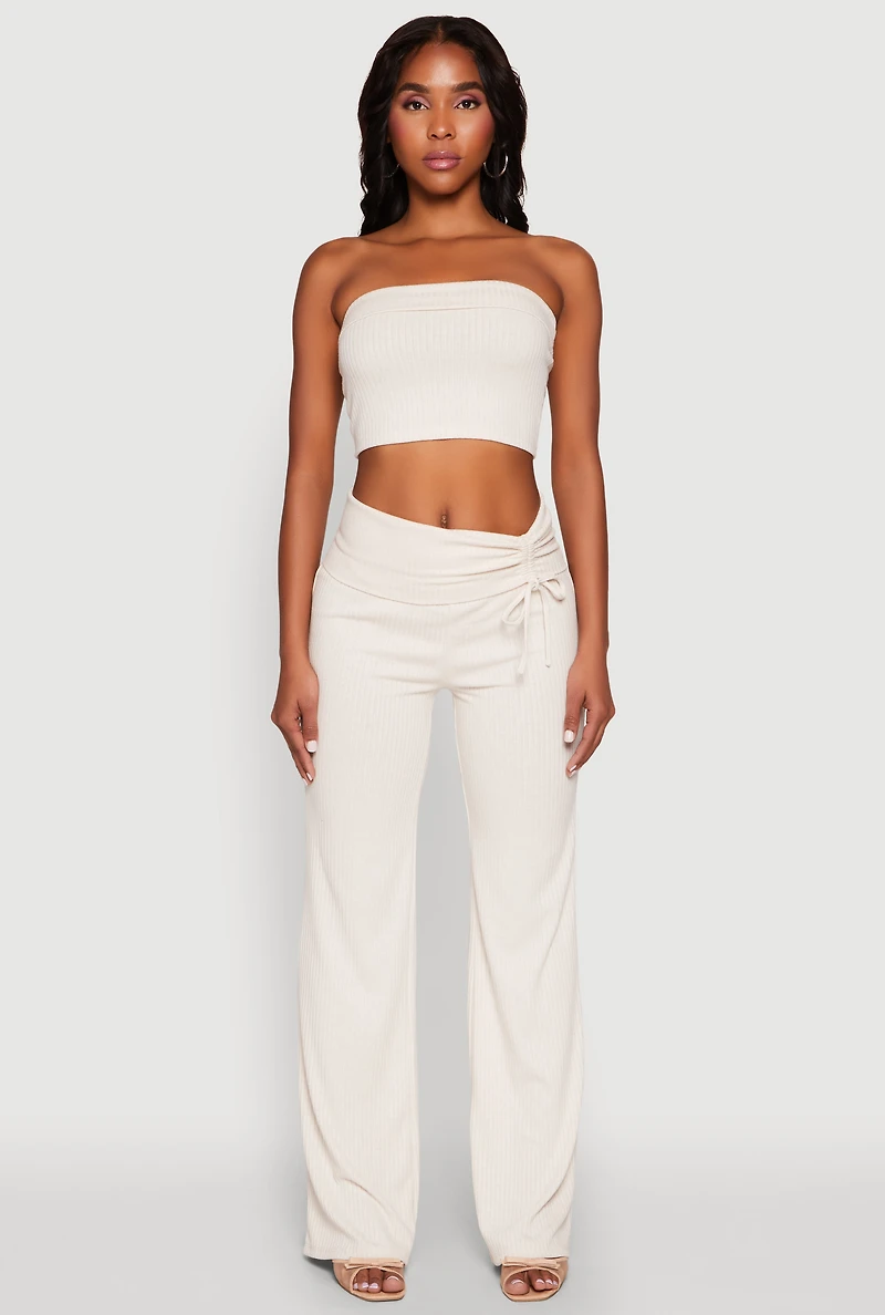 Almost Famous Ruched Fold Over Pants