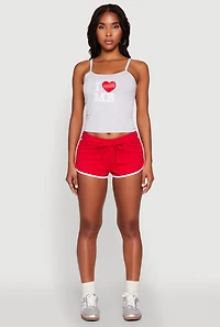 Womens Almost Famous Graphic Print Cropped Cami, Grey, Size M