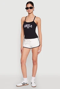 Womens Almost Famous Graphic Print Cropped Cami, Black,