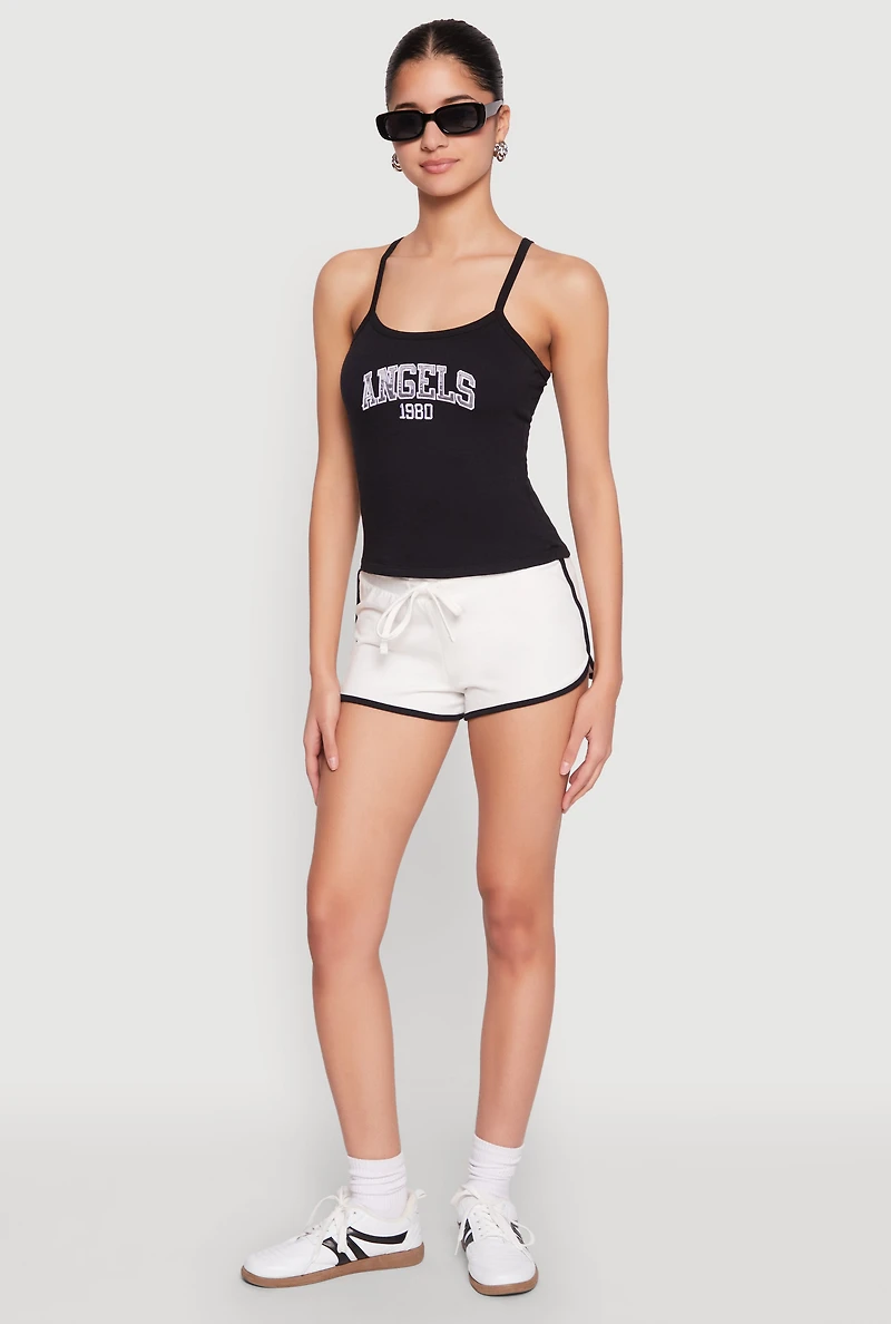 Womens Almost Famous Graphic Print Cropped Cami,