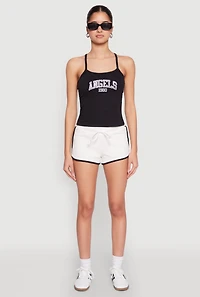 Womens Almost Famous Graphic Print Cropped Cami, Black,
