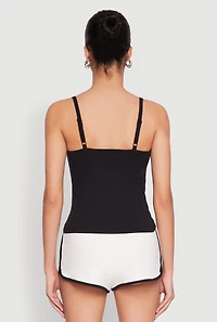 Womens Almost Famous Graphic Print Cropped Cami, Black,