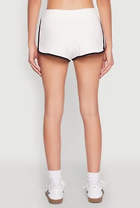 Womens Almost Famous Contrast Trim Dolphin Shorts, White, Size M