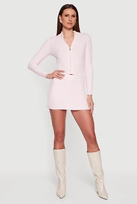 Almost Famous Cable Knit High Waisted Skort