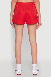 Womens Almost Famous Varsity Stripe Shorts, Red, Size S