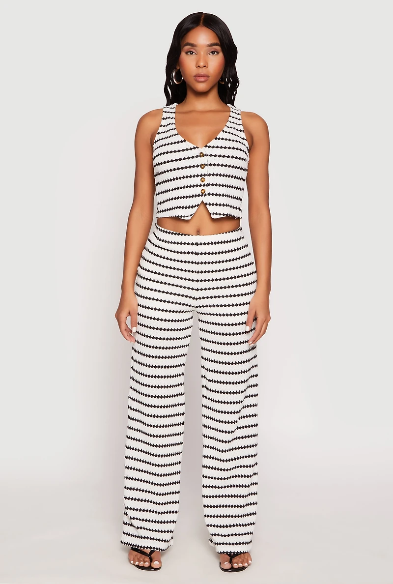 Womens Madden Girl Crochet Wide Leg Pants, Multi, Size M