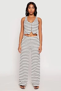 Womens Madden Girl Crochet Wide Leg Pants, Multi, Size M