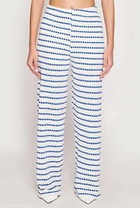 Womens Madden Girl Crochet Wide Leg Pants, Blue,