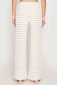 Womens Madden Girl Crochet Wide Leg Pants, Khaki, Size L