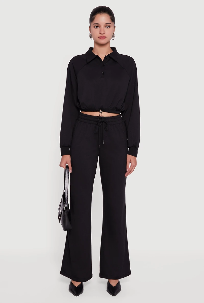 Womens Almost Famous Drawstring Waist Flare Sweatpants,