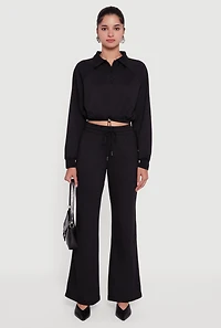 Womens Almost Famous Drawstring Waist Flare Sweatpants,