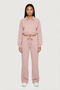 Almost Famous Drawstring Waist Flare Sweatpants