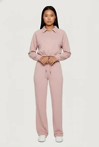 Almost Famous Drawstring Waist Flare Sweatpants