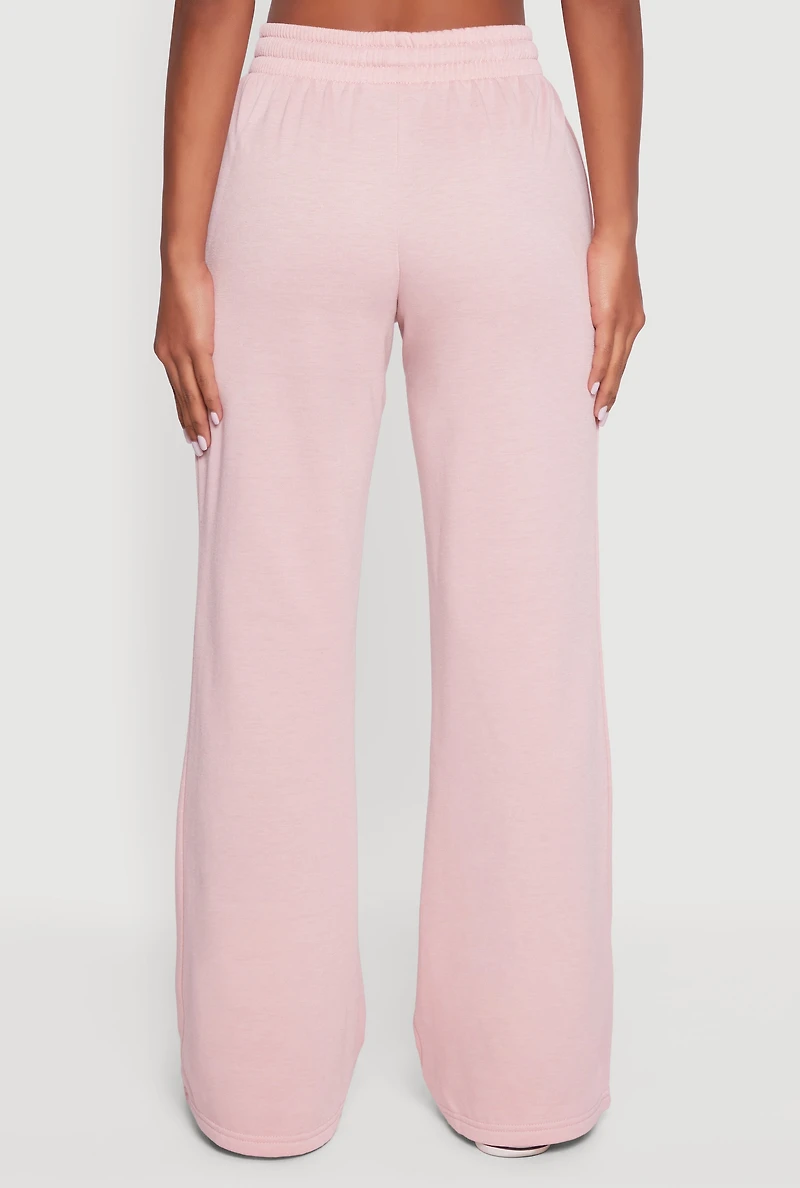 Almost Famous Drawstring Waist Flare Sweatpants