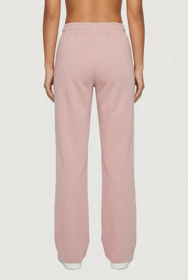 Almost Famous Drawstring Waist Flare Sweatpants