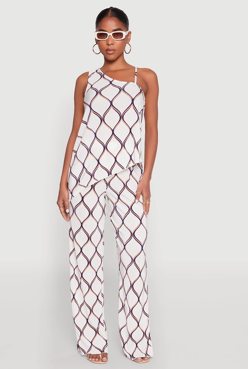 Almost Famous Plisse Asymmetrical Top