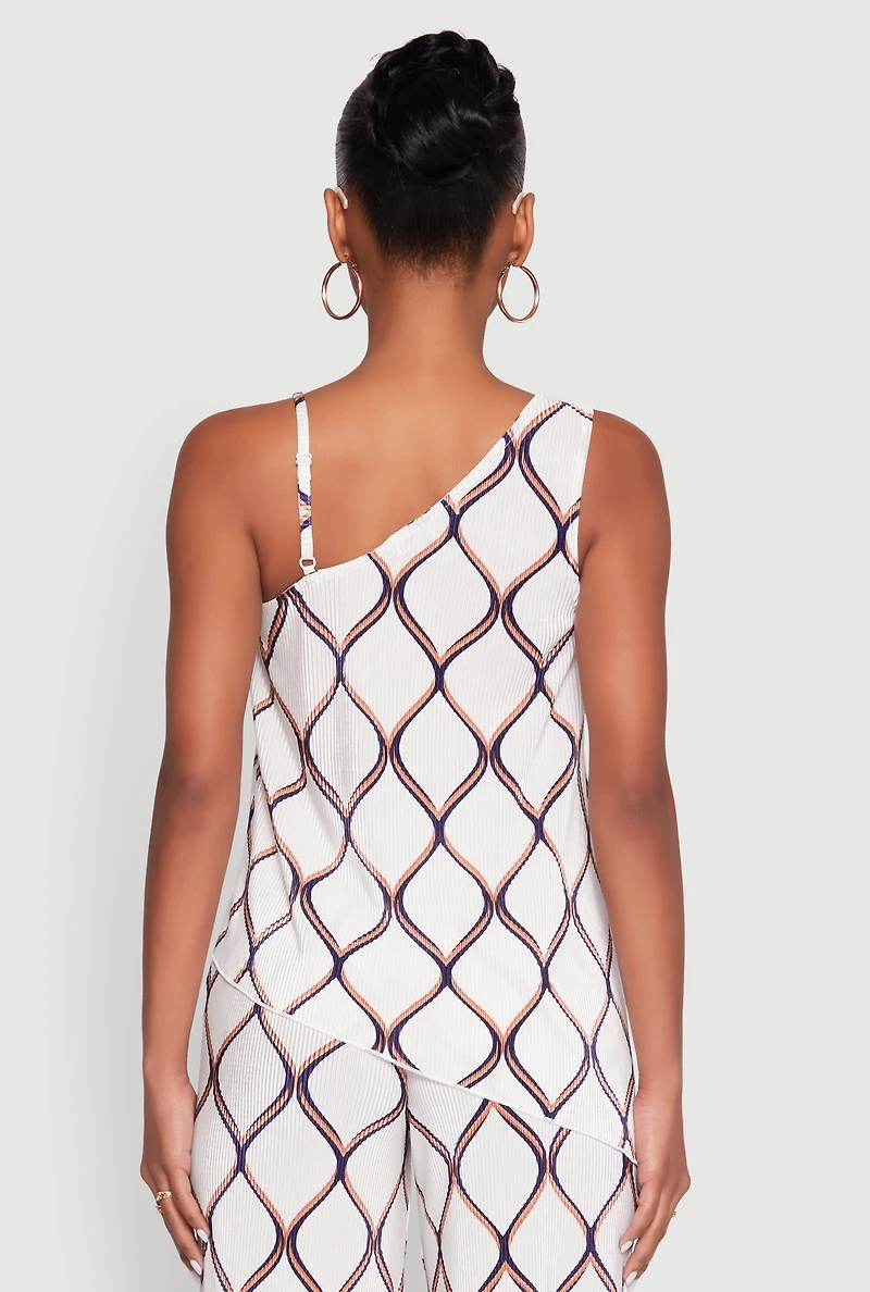 Almost Famous Plisse Asymmetrical Top