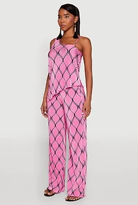 Womens Almost Famous Plisse Asymmetrical Top, Pink, Size S