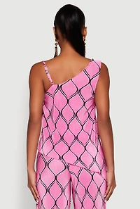 Womens Almost Famous Plisse Asymmetrical Top, Pink, Size S