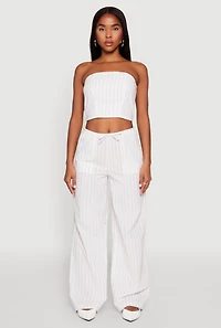 Almost Famous Drawstring Striped Pants