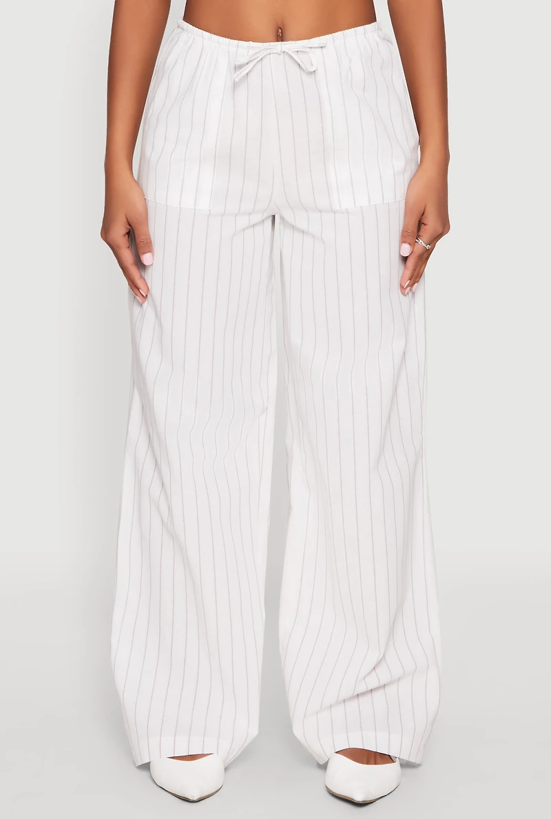 Almost Famous Drawstring Striped Pants