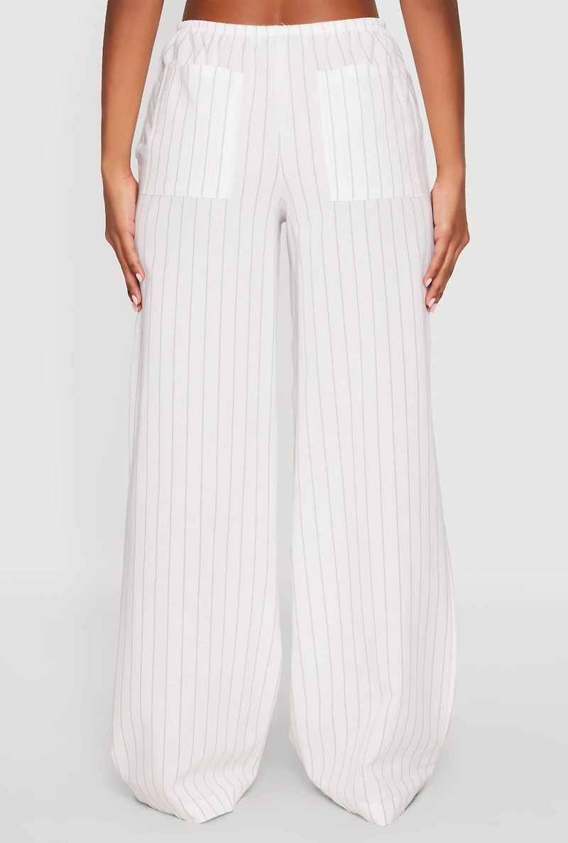 Almost Famous Drawstring Striped Pants
