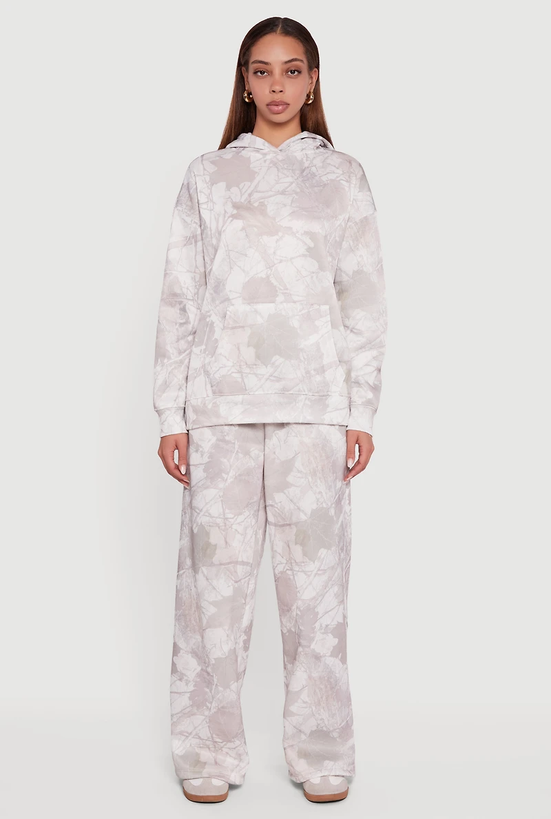 Womens Almost Famous Tree Camo Kangaroo Pocket Hoodie,