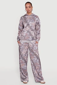 Almost Famous Tree Camo Elastic Waist Pull On Sweatpants