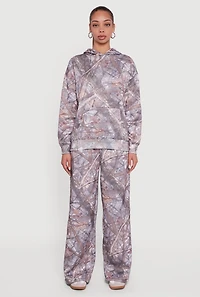 Almost Famous Tree Camo Elastic Waist Pull On Sweatpants