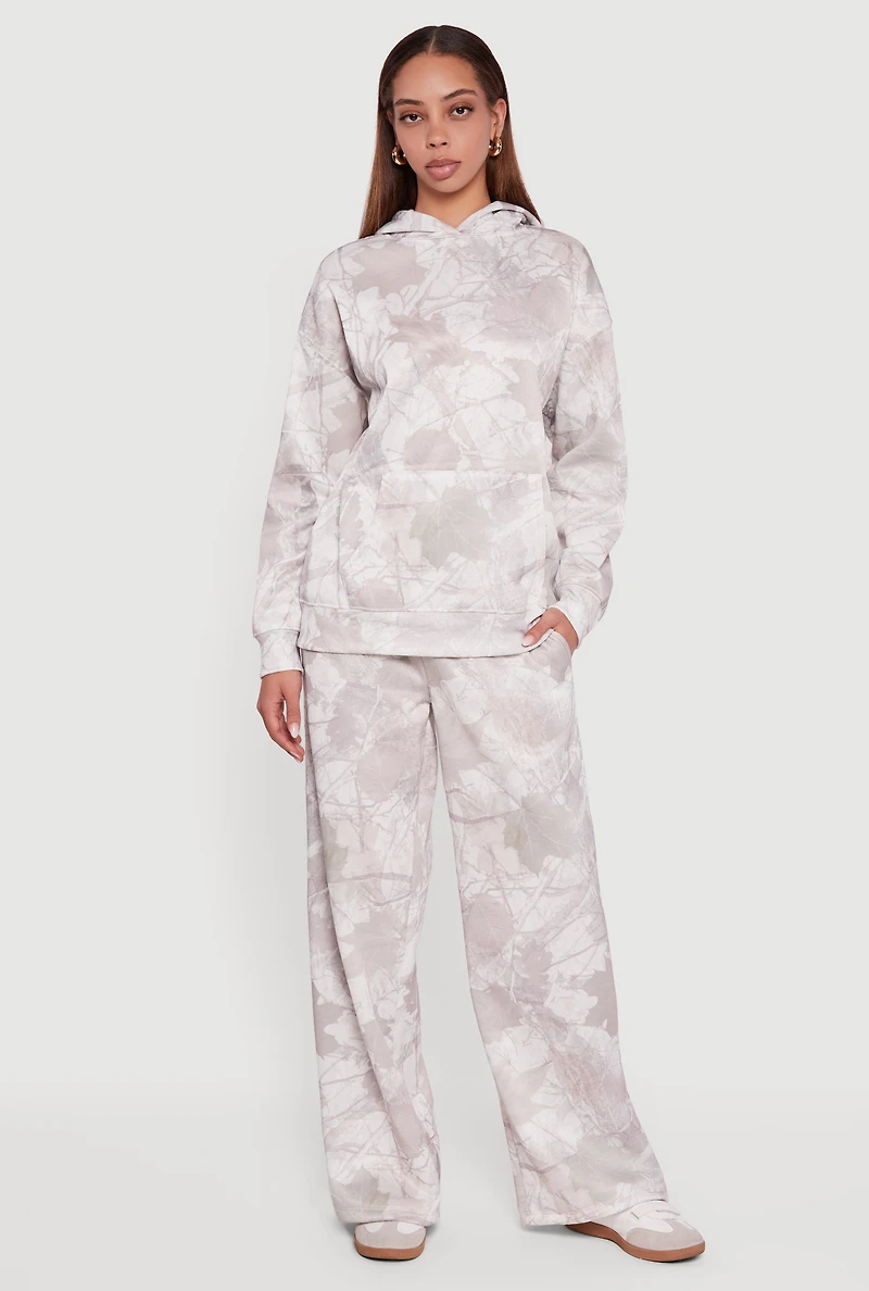 Womens Almost Famous Tree Camo Elastic Waist Pull On Sweatpants, Khaki, Size S