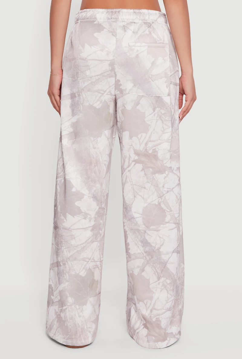 Womens Almost Famous Tree Camo Elastic Waist Pull On Sweatpants, Khaki, Size S