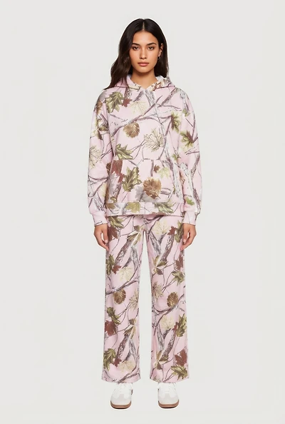 Almost Famous Tree Camo Elastic Waist Pull On Sweatpants