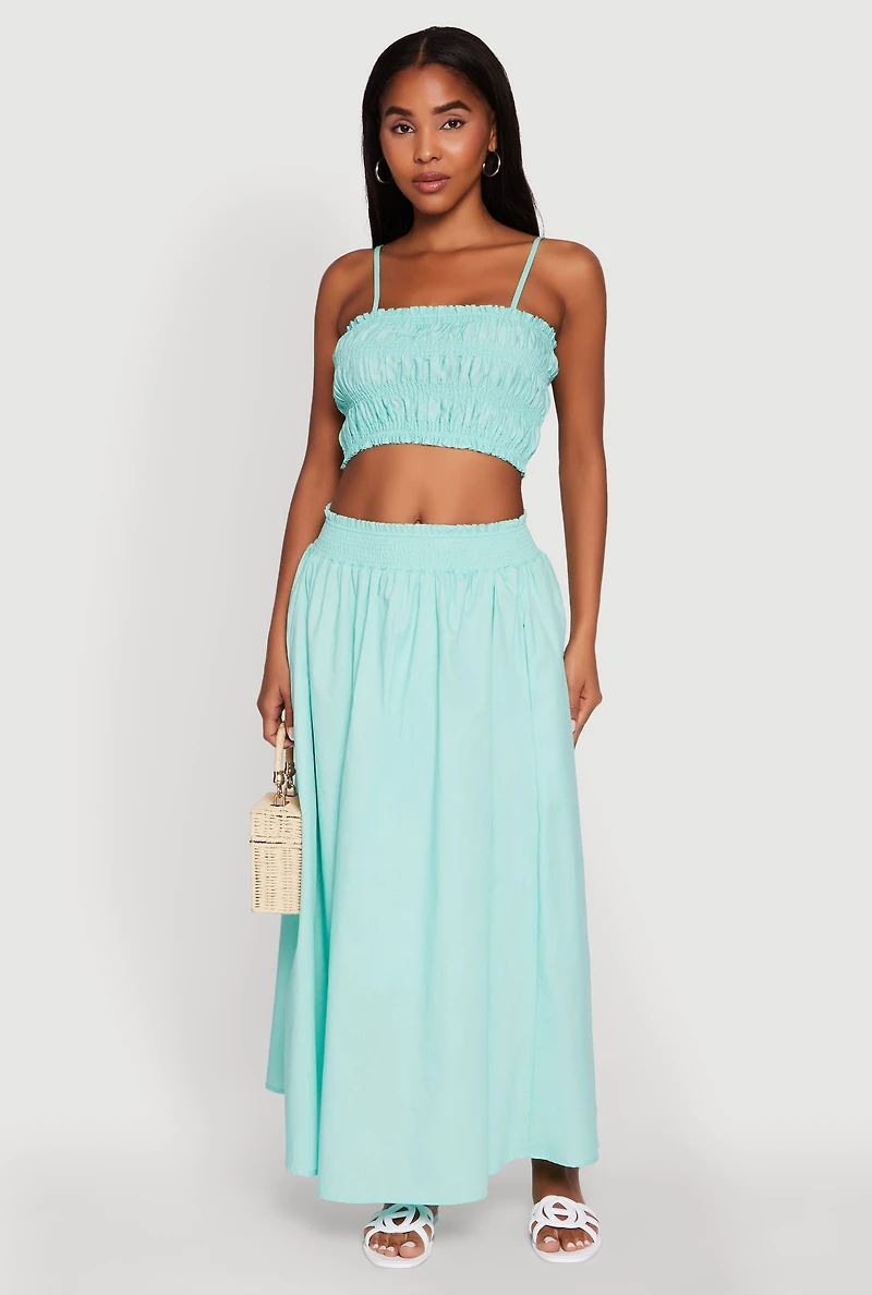 Womens Chic Sleeveless Cami with Square Neck and Cropped Hem, Green, Size XL