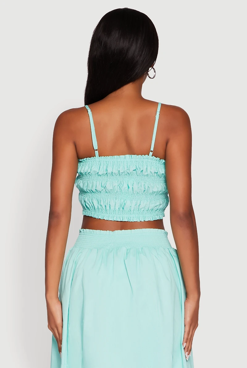 Womens Chic Sleeveless Cami with Square Neck and Cropped Hem,