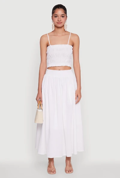 Chic Maxi Circle Skirt with Smocked Waist