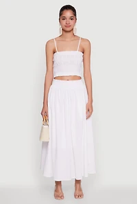 Chic Maxi Circle Skirt with Smocked Waist