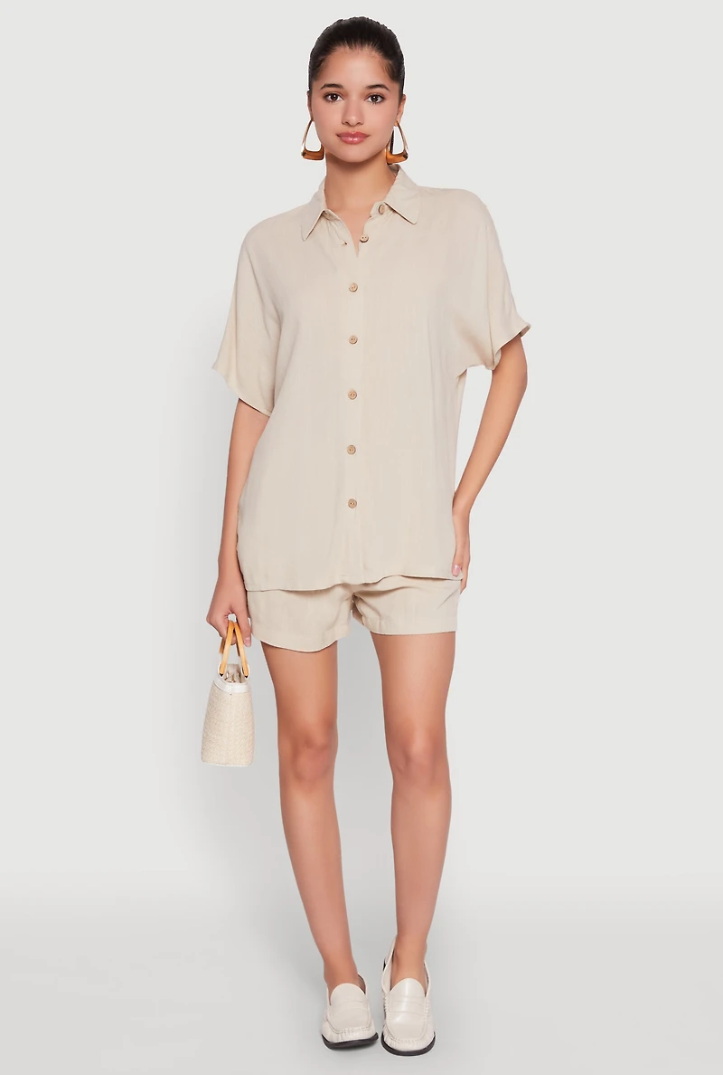 Short Sleeve Button Front Shirt