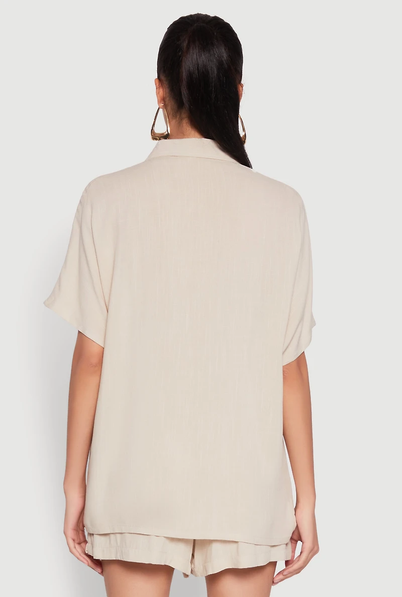 Short Sleeve Button Front Shirt