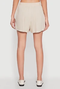 Womens Elastic Waist Shorts,