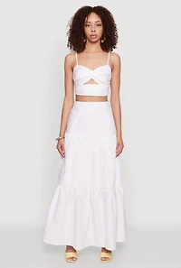 Twist Front Zip Back Cropped Cami