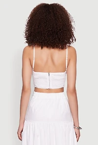 Twist Front Zip Back Cropped Cami
