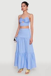 Twist Front Zip Back Cropped Cami