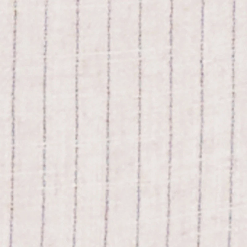 Linen Pinstripe Scoop Neck Cap Sleeve Top